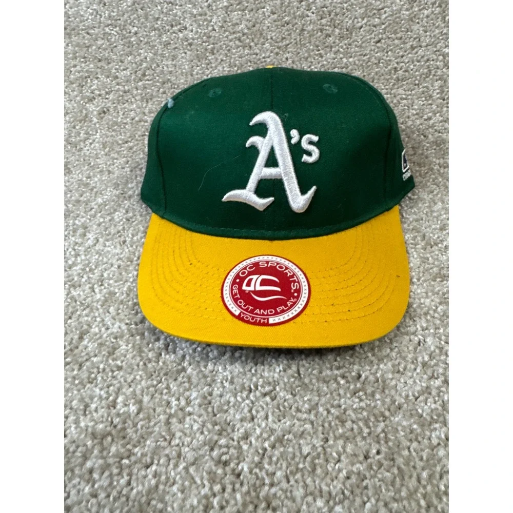Oakland Athletics A's MLB Youth Hat OC Sports Green Gold Adjustable Baseball Cap